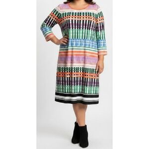 Eliza J Grid Shift Dress Multicolor Size 18W